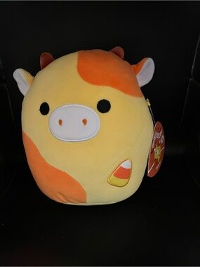 Squishmallow Tybalt Candy Corn Cow 8” NWT Halloween Exclusive